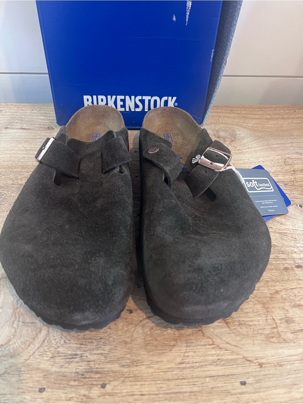Birkenstock Boston Soft Footbed Suede Clogs Mocca Men's EU 45 US 12